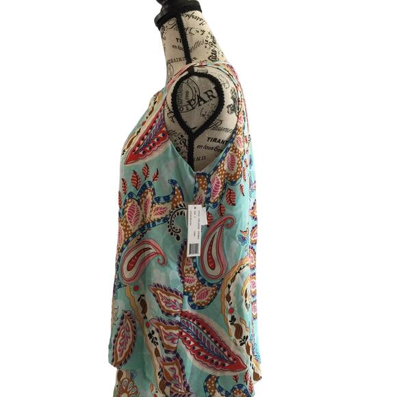 Zack & Rachel Women's Size Small Sleeveless Top Paisley Print 100% Polyester NEW - Picture 2 of 8